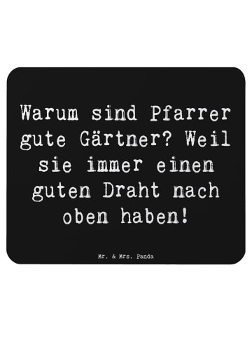 Mr. & Mrs. Panda Mousepad Spruch Pfarrer Gärtner mit Spruch in Schwarz