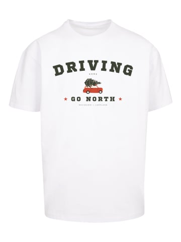 F4NT4STIC Heavy Oversize T-Shirt Driving Home Weihnachten in weiß