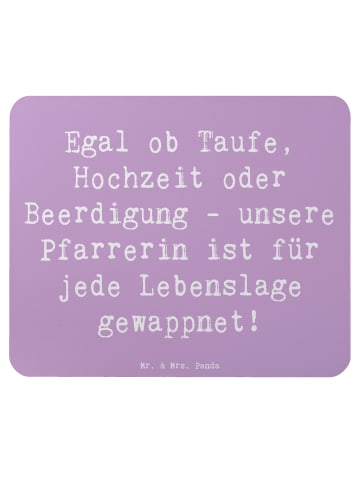 Mr. & Mrs. Panda Mouse Pad Spruch Pfarrerin Immer Da mit Spruch in Lavendeltraum