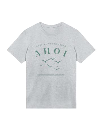 F4NT4STIC T-Shirt Ahoi Möwe Knut und Jan in grau meliert