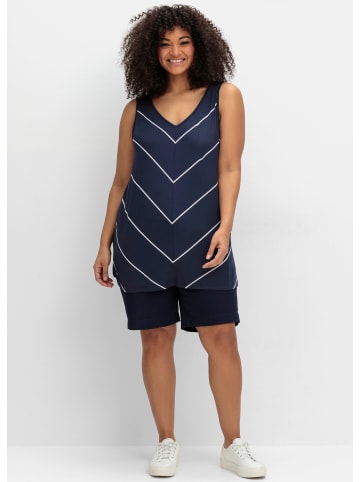 sheego Tanktop in tiefblau-gestreift