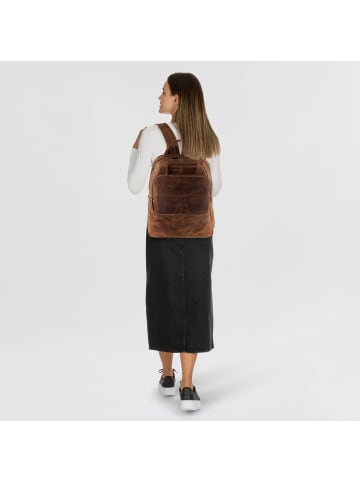 Greenburry Vintage Daypack Leder 43 cm Laptopfach in brown