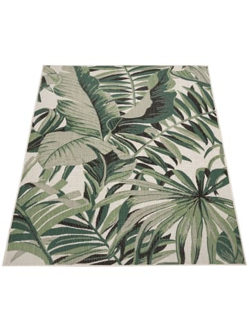 KADIMA DESIGN Outdoor Teppich Palmen Balkon, Terrasse schmutzabweisend in Grün