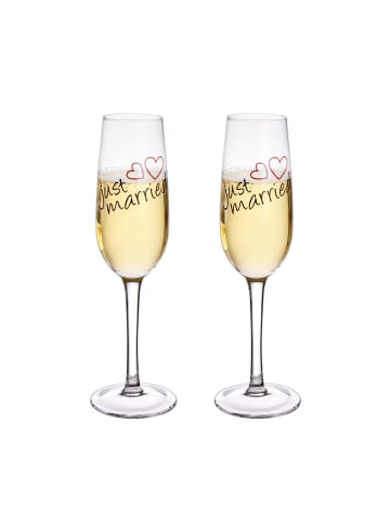 GRÄWE Sektglas 2er Set Just Married in klar