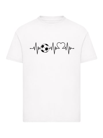 F4NT4STIC T-Shirt Herzschlag Fußball in weiß