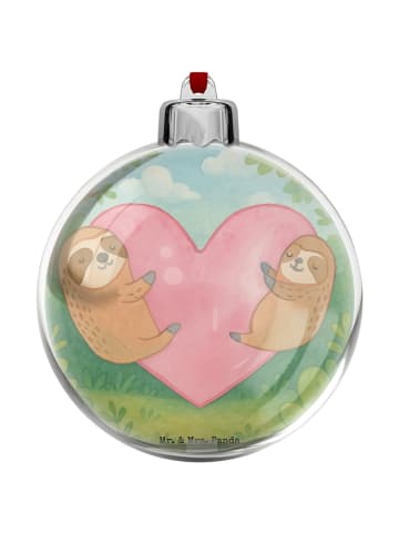 Mr. & Mrs. Panda christbaumkugel Faultiere Herz Design ohne Spruch in Weiß