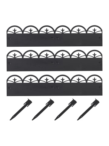 relaxdays Beeteinfassung in Schwarz - (B)274,5 x (H)7,5 cm