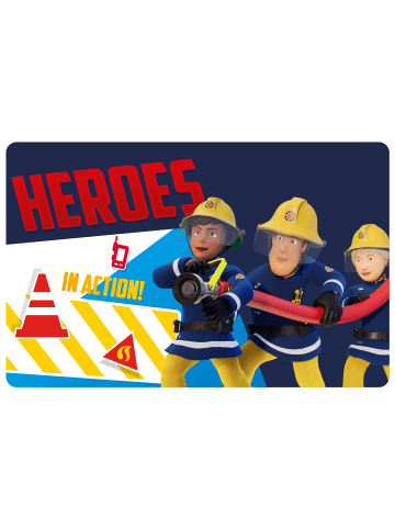 United Labels Feuerwehrmann Sam Brotdose mit Trennwand - Heroes in blau