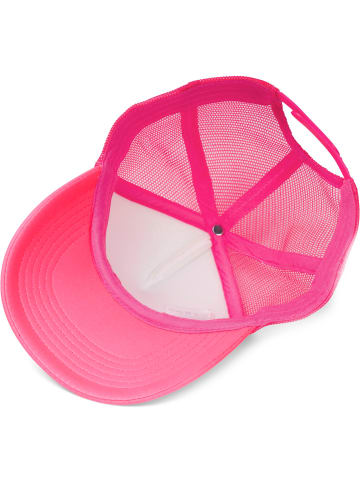 styleBREAKER Mesh Cap in Weiß-Neonpink