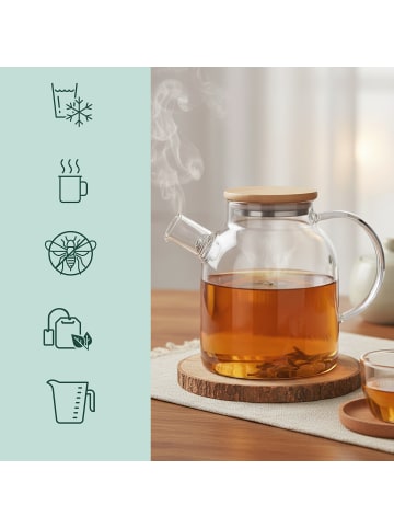 relaxdays Teekanne in Transparent - 1,8 l