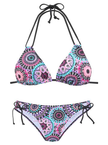 LASCANA Triangel-Bikini in lila bedruckt