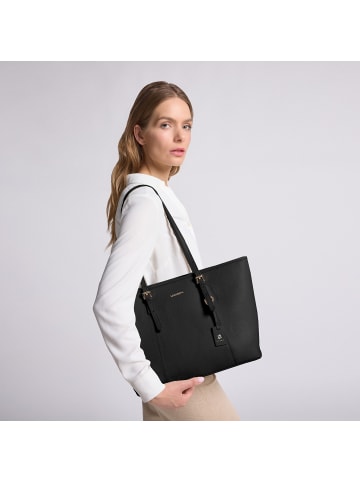 Lazarotti Bologna Leather XL Shopper Tasche Leder 35 cm in black