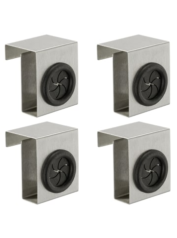 Maximex Geschirrtuch-Haken, mit Push-Funktion, 4er-Set in Grau, (B) 5 x (H) 6 x (L) 4 cm