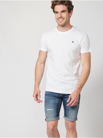 KOROSHI Basic Kurzarm-T-Shirt in weiß