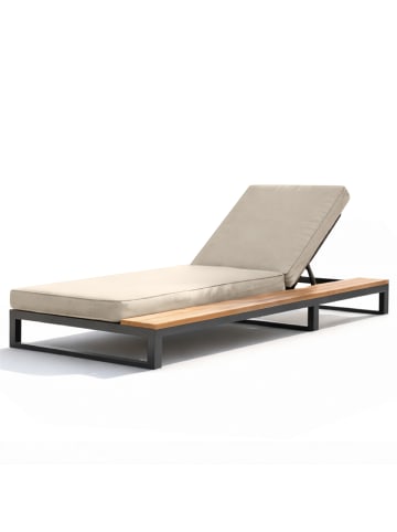 ABRIHOME Loungesessel in Beige mit Regal verstellbarer Rückenlehne, Rechte Seite