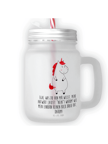 Mr. & Mrs. Panda Mason Jar Einhorn Wut mit Spruch in Transparent