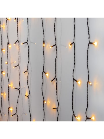 STAR Trading LED Lichtervorhang ,Golden Warm White',  120 LEDs, 1,3m in Schwarz