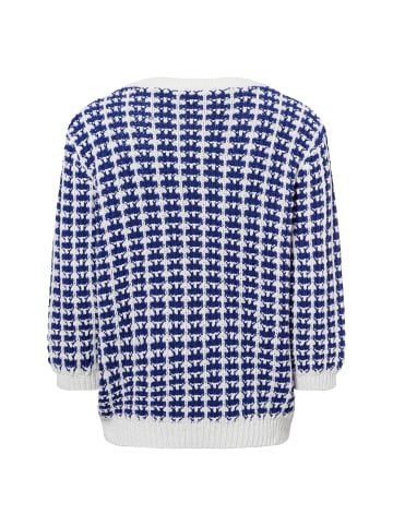 More & More Strickpullover in indigo weiß - 0001