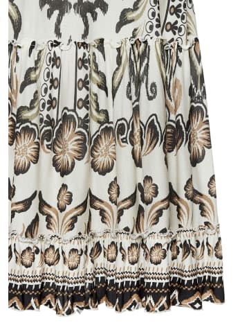 Buffalo Volantkleid in sand-khaki bedruckt