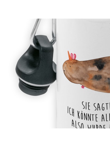 Mr. & Mrs. Panda Trinkflasche Einhorn Meerschweinchen mit Spruch in Weiß