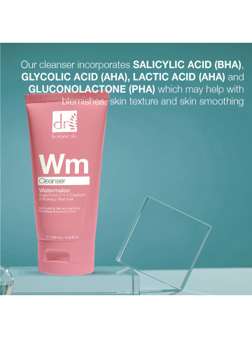 Dr Botanicals Wassermelonen Superfood 2-in-1 Reiniger & Make-up-Entferner 100ml mit Säuren