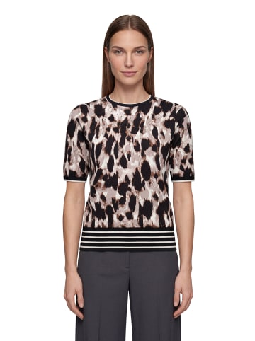 Betty Barclay Strickpullover kurzarm in Beige/Schwarz