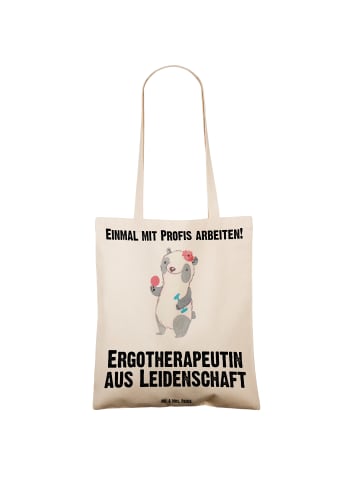 Mr. & Mrs. Panda Shopper Ergotherapeutin Leidenschaft mit Spruch in Creme