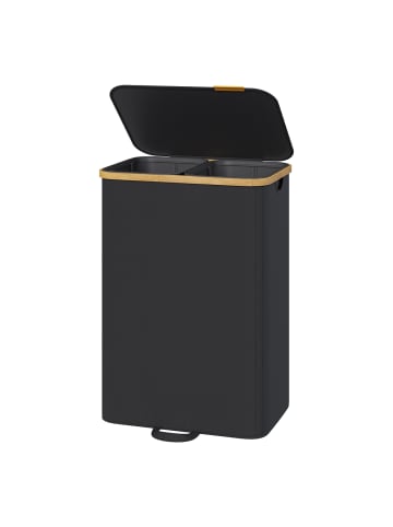 SONGMICS Wäschekorb Roxanne in Schwarz - (B)38.5 x (H)75 x (T)52 cm