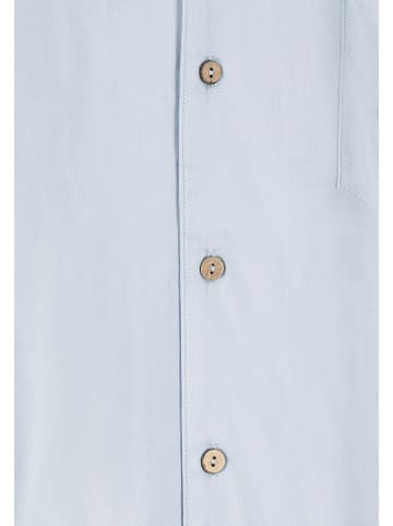 Urban Surface Kurzarm Hemd mit Brusttasche und Canvas Material in Blau