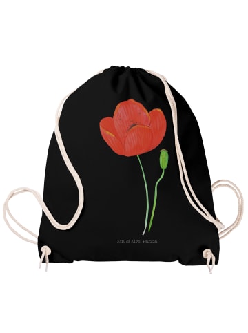 Mr. & Mrs. Panda wander rucksack Blume Mohnblume ohne Spruch in Schwarz