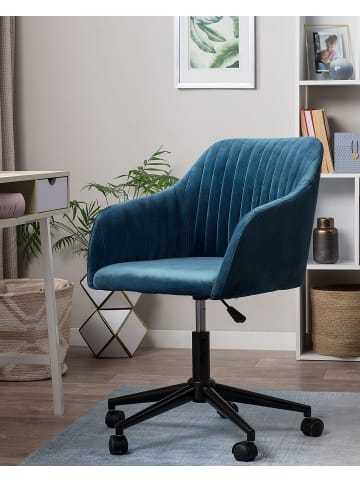 Beliani Bürostuhl VENICE in Blau/Schwarz - (W) 64 x (H) 89 x (L) 45 cm