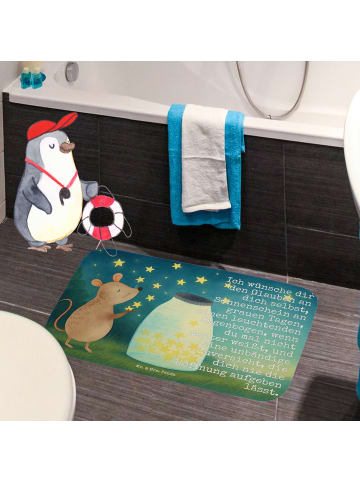 Mr. & Mrs. Panda badezimmermatten Maus Sterne Design mit Spruch in Weiß
