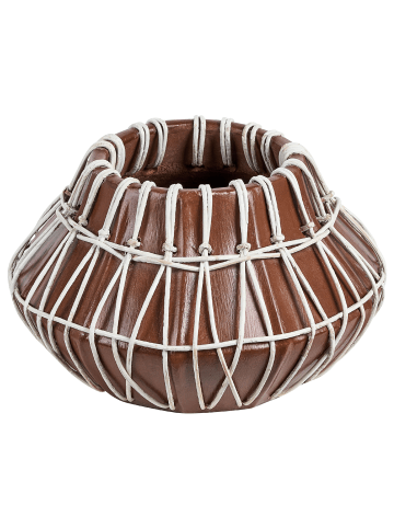 Beliani Dekovase KLUET in Braun/Beige - (W) 27 x (H) 22 x (L) 27 cm