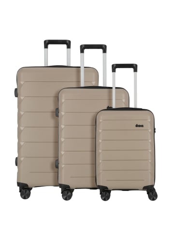 D&N Travel Line 4100 4 Rollen Kofferset 3-teilig in taupe