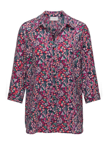 GOLDNER Pflegeleichte Bluse mit 3/4-Arm in pink / rot / gemustert