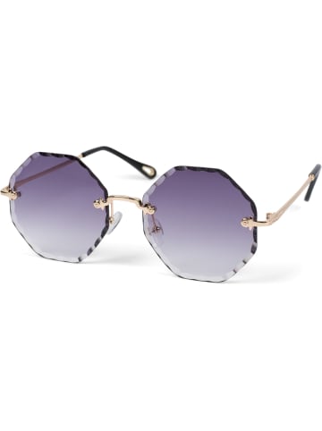 styleBREAKER Runde Sonnenbrille in Gold / Grau Verlauf