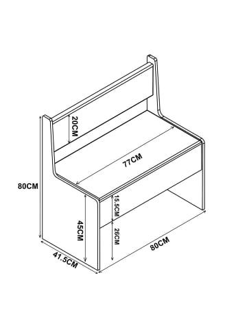 ebuy24 Bank Esal80 3 Eiche 80 x 42 cm