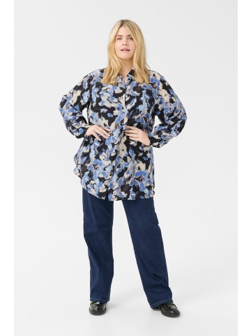 KAFFE curve Kleid KCtoria in Black/Blue Graphic Strokes