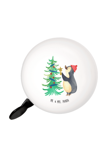 Mr. & Mrs. Panda Fahrrad-Klingel Pinguin Weihnachtsbaum ohne Spruch in Weiß