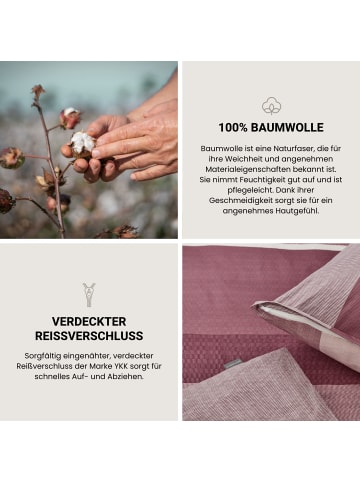 Schiesser Renforcé-Bettwäsche-Set Endy Stripes in Beere