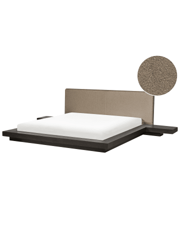 Beliani Wasserbett ZEN in Braun/Beige - (W) 328 x (H) 86 x (L) 229 cm