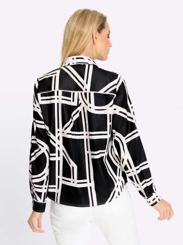 Heine Druck-Bluse in schwarz-ecru-bedruckt