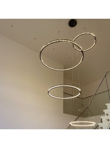 s.LUCE Atom Ring LED-Pendelleuchte Dimmbar in Schwarzchrom