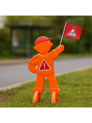 relaxdays Warnfigur Kinder in Orange - (B)52 x (H)84 x (T)46 cm
