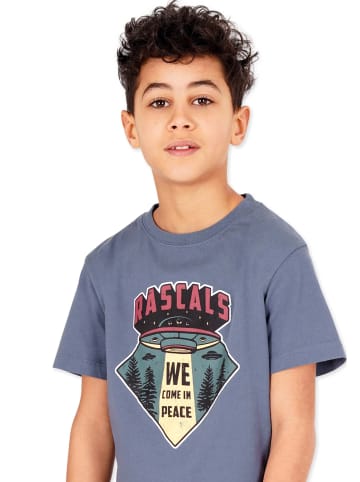 Band of Rascals T-Shirts " We Come In Peace " in dove-blue