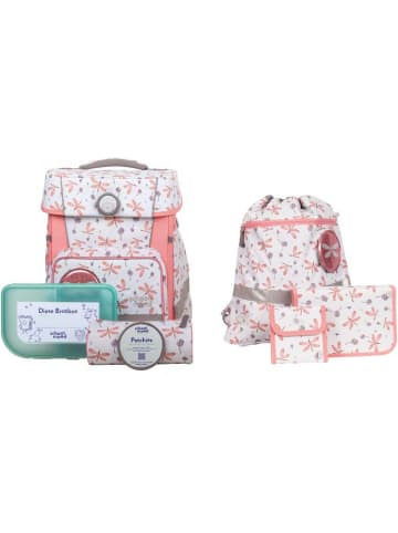 SCHOOL-MOOD Schulranzenset 7-tlg. Champion Maxx Dragonfly Nordic Collection in weiß