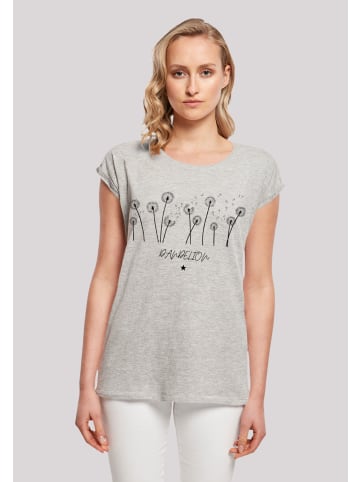 F4NT4STIC Extended Shoulder T-Shirt Dandelion Blume in grau meliert