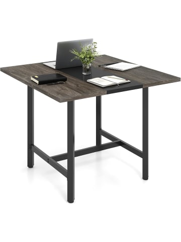 COSTWAY Konferenztisch 100 x 100 x 75 cm in Grau
