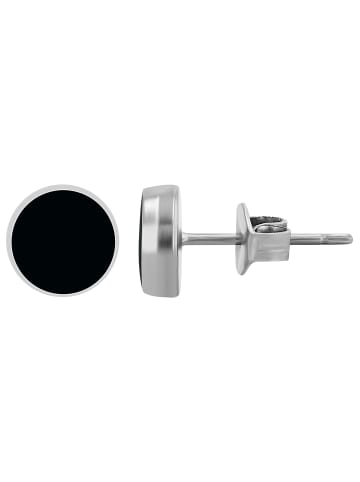 Adeliás Unisex Ohrringe – Ohrstecker aus Titan mit Strass Steinchen in schwarz