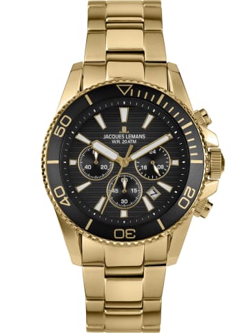 Jacques Lemans Herren-Taucheruhr Chronograph Liverpool Diver Goldfarben